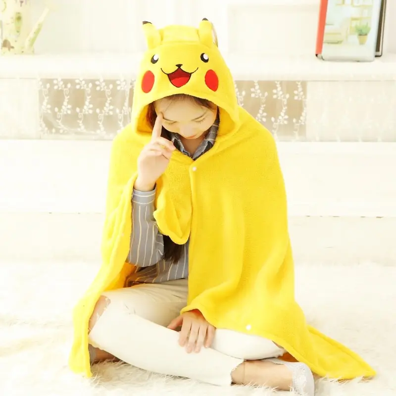 150cm Pikachu Kuschel Umhang mit Mütze