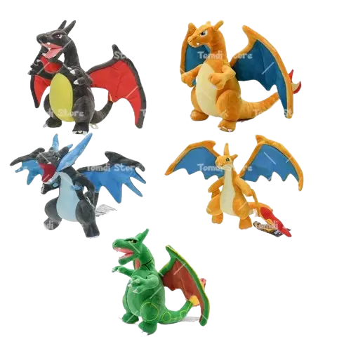 5 Stk. Gliurak Charizard Evolutionen Kuscheltiere Set