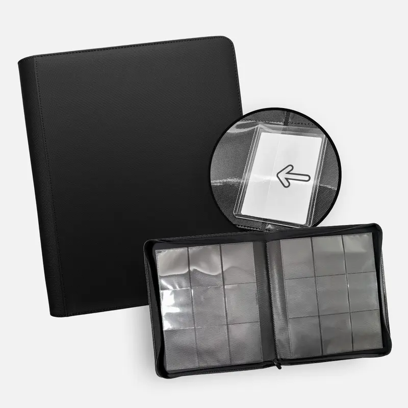 9-Pocket Toploader Xenon Binder Black TCG Guru