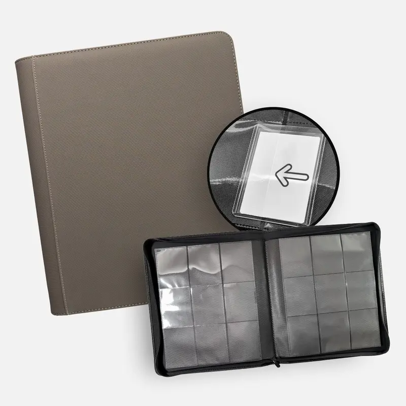 9-Pocket Toploader Xenon Binder Grey TCG Guru