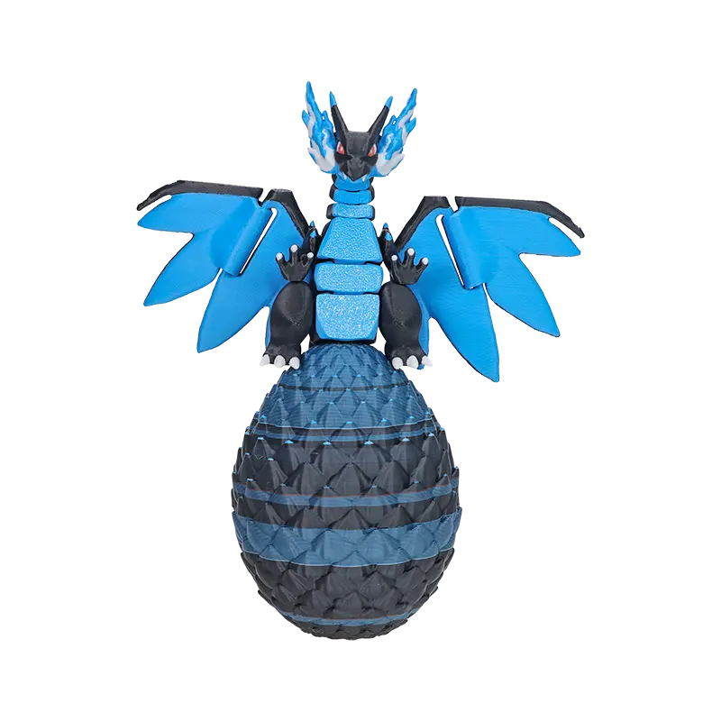 Bewegliche Mega Glurak X Pokemon Figur mit Ei Mega Charizard