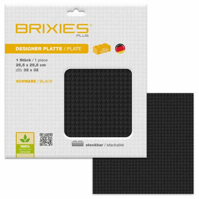 BRIXIES Bodenplatte Basic schwarz 32x32cm