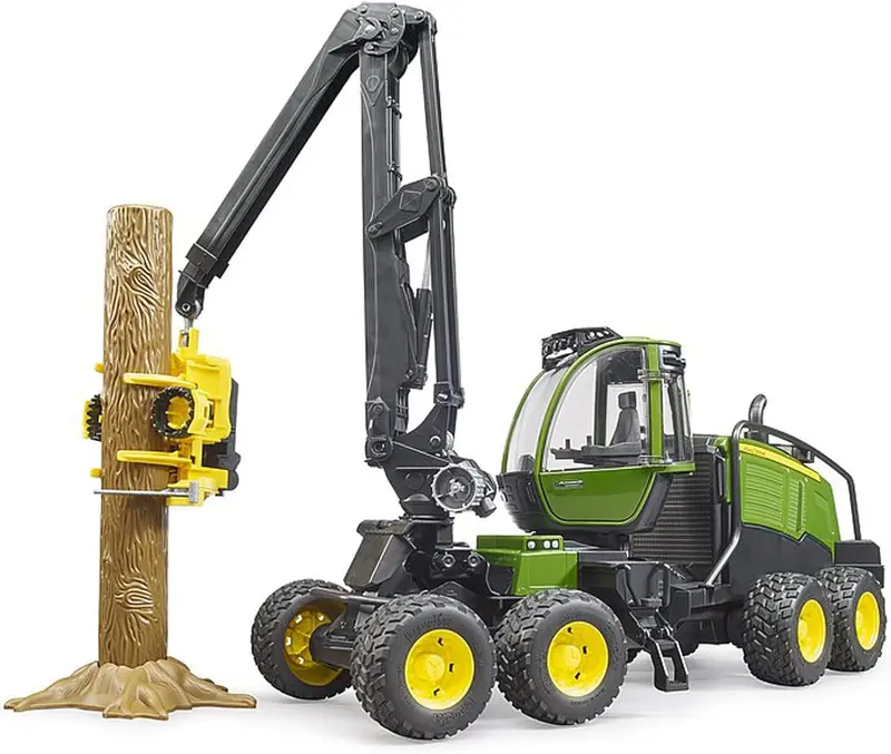 BRUDER John Deere 1270G Harvester mit Baumstamm