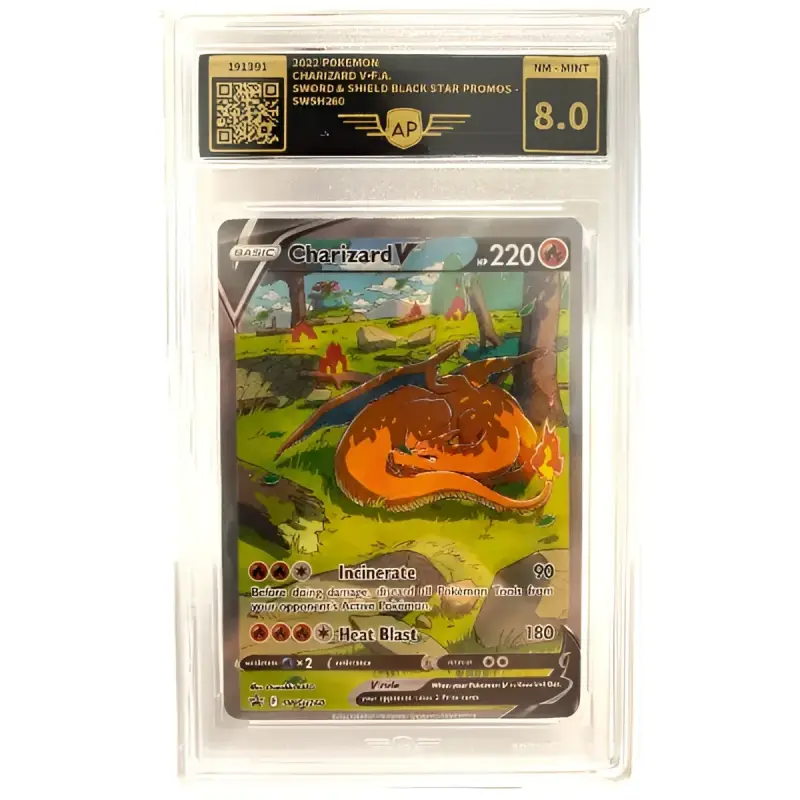 Charizard V Pokemon Karte 🔥| 8.0 AP Grading SWSH260