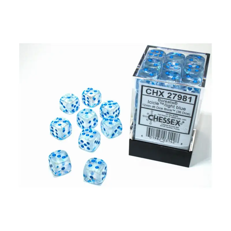 Chessex - 12mm D6 - Dice Block - Borealis