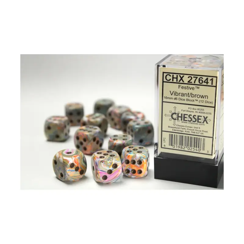 Chessex - 16mm D6 - Dice Block - Festive