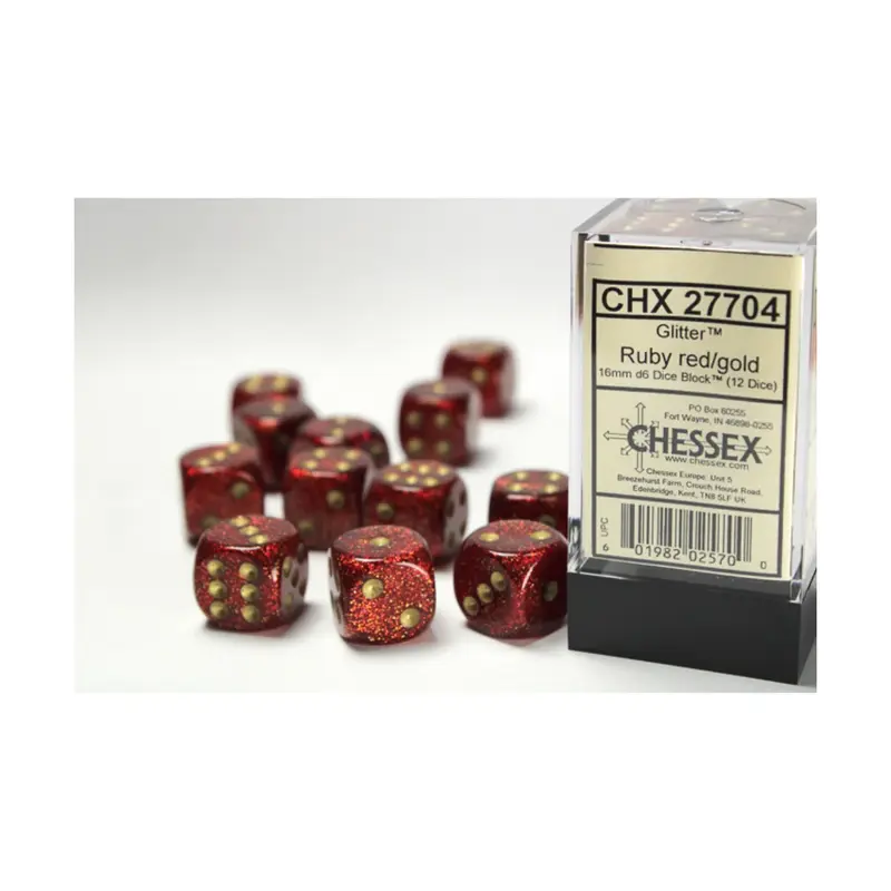 Chessex - 16mm D6 - Dice Block - Glitter