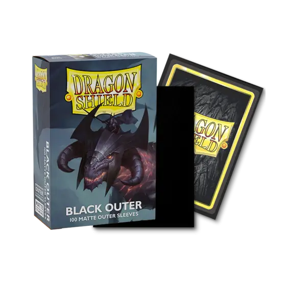 Dragon Shield - 100 Standard Size Card Outer Sleeves - Black Matte