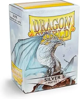Dragon Shield - 100 Standard Size Card Sleeves - Silver Matte