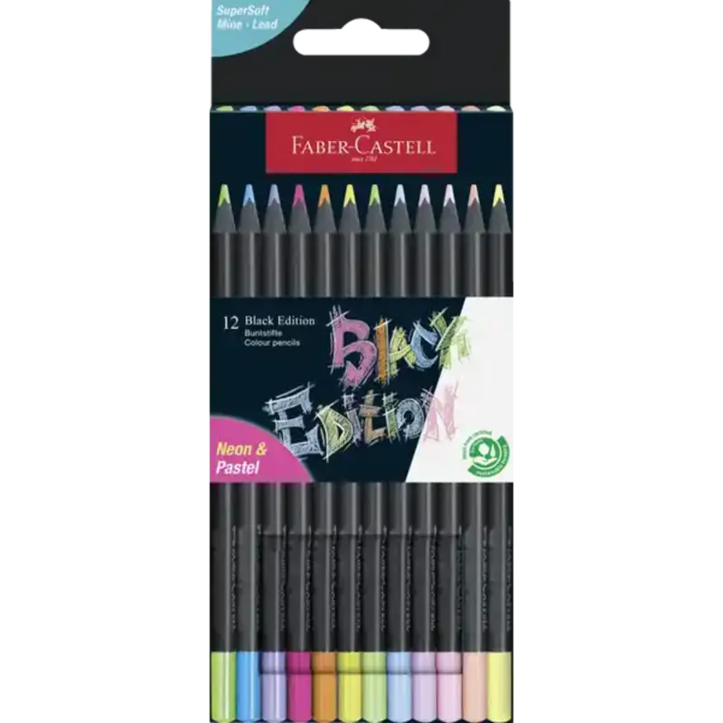 Faber-Castell Buntstifte Black Edition - 12er Etui