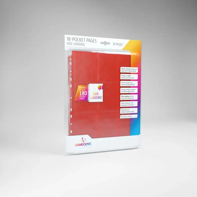 Gamegenic - Sideloading 18-Pocket Pages 10 pcs pack red