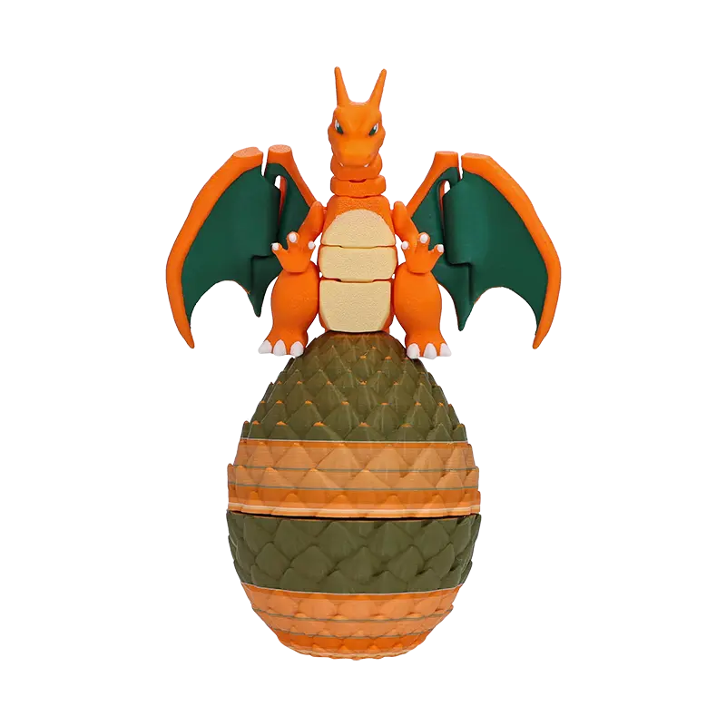 Glurak als bewegliche Pokemon Figur mit Ei