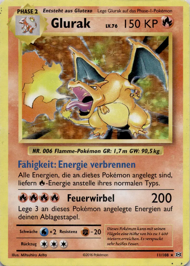 Glurak (EVO 11) Evolution – Deutsch (Light Played)