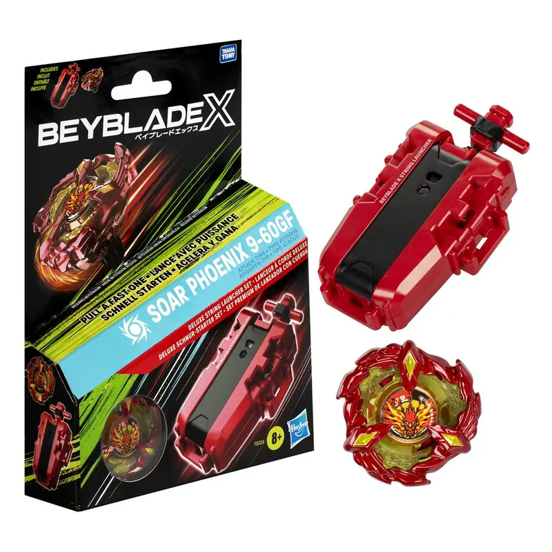 Hasbro Beyblade X Soar Phoenix 9-60GF Deluxe String Launcher Set