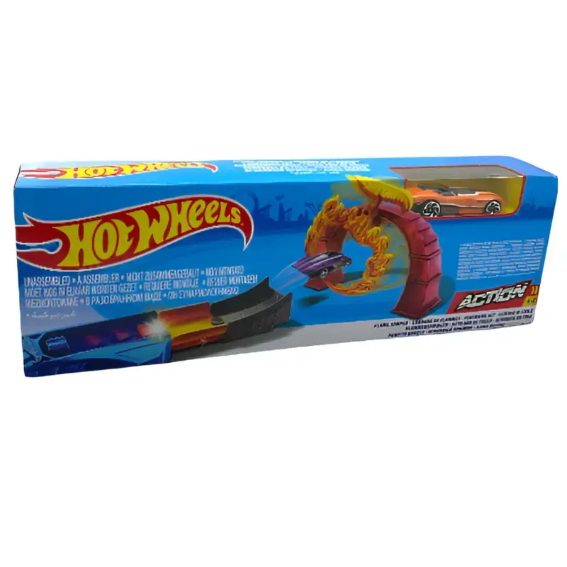 Hot Wheels Action Spielset - Mega Rampe mit Feuerring & Auto