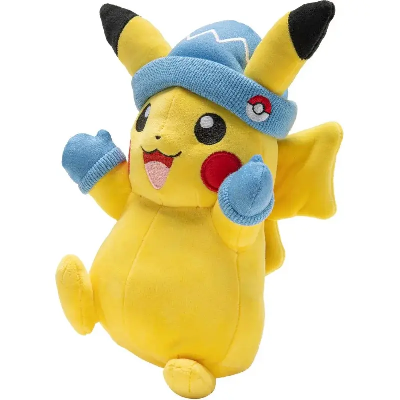 Kuscheliger Pikachu mit Mütze und Handschuhen Plüschtier (ca. 20cm)