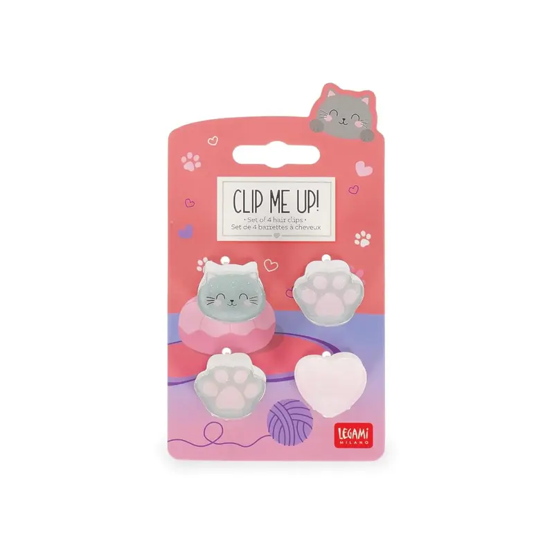 LEGAMI Clip Me Up! Mini-Haarspangen Kitty, 4er-Set