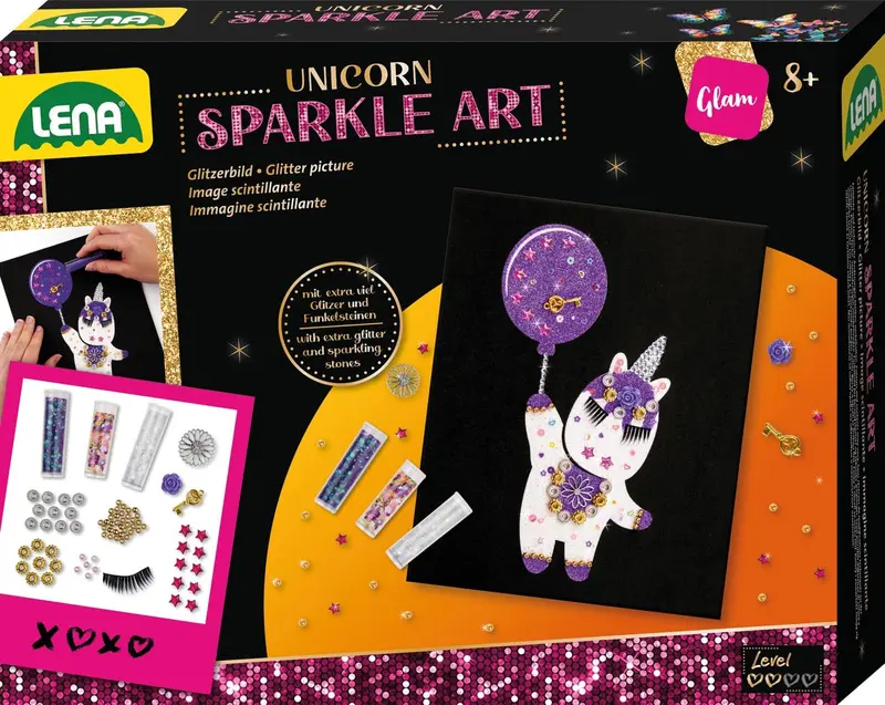 LENA Sparkle Art Unicorn Glitzerset
