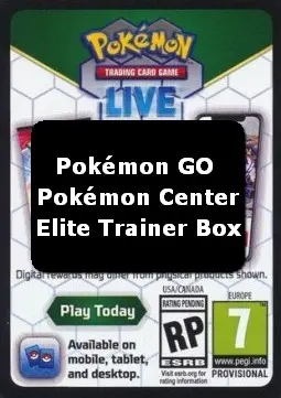 Live Code Card (Pokémon Center Elite Trainer Box Plus) - Pokémon GO (Online Code Card)