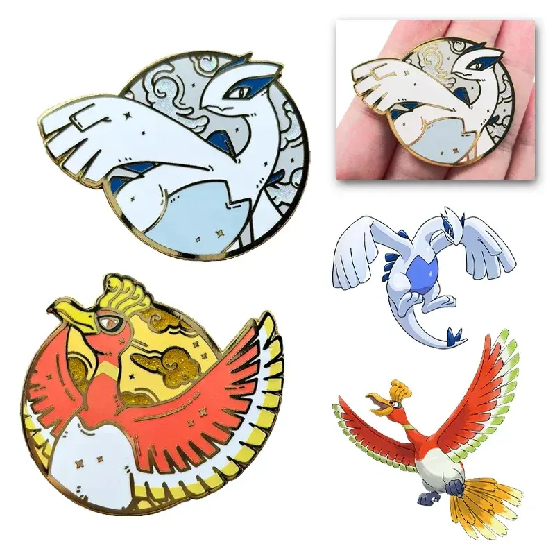 Lugia oder Ho-Oh Pin Anime Pokemon Brosche Anstecker