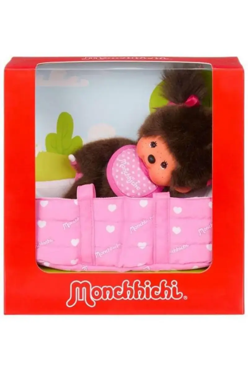 Monchhichi Plüschfigur Girl mit Cot 20 cm