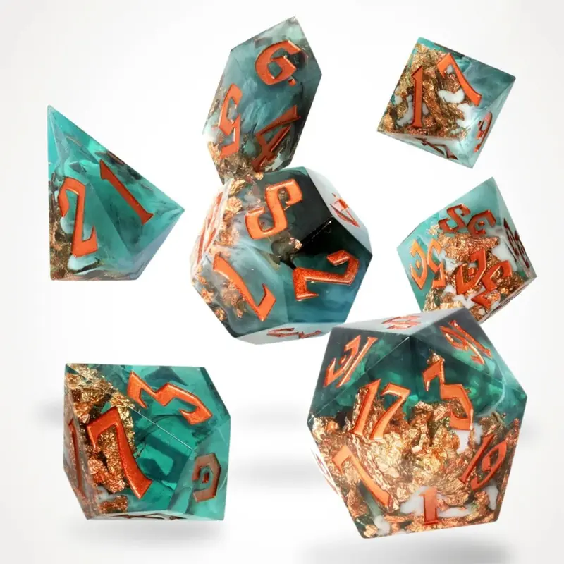 Oceanic Oracle Sharp Edge Resin Rpg Dice Set