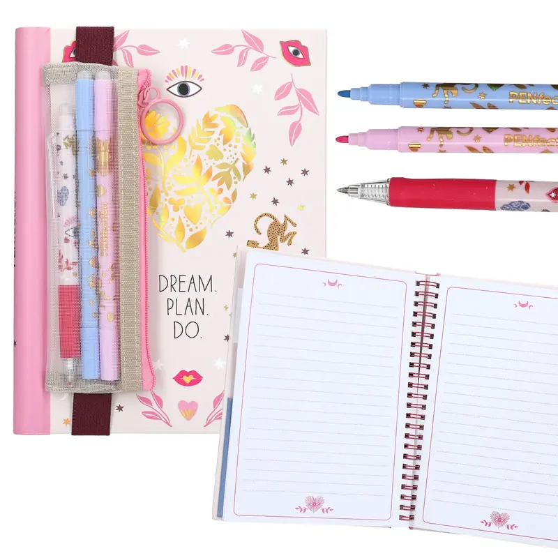 PENfection Notizbuch mit Stifteset - Allover Design