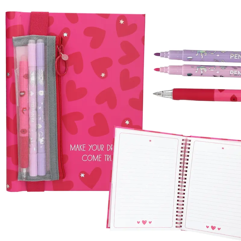 PENfection Notizbuch-Set mit Stift & Herz-Design