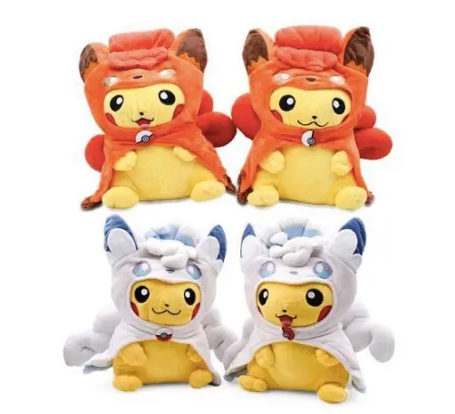 Pikachu Cosplay als Feuer oder Eis Vulpix Kuscheltiere (ca. 30cm)