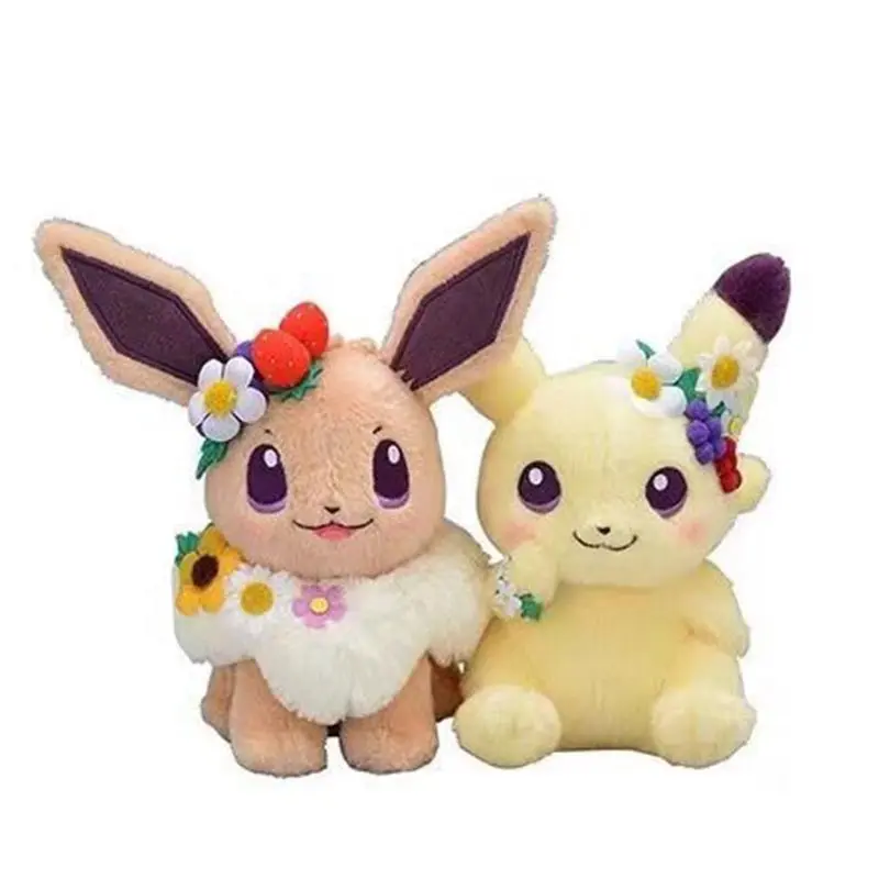 Pikachu Eevee - Evoli Süße Plüschtier Pokemon (ca. 18cm) Oster Edition