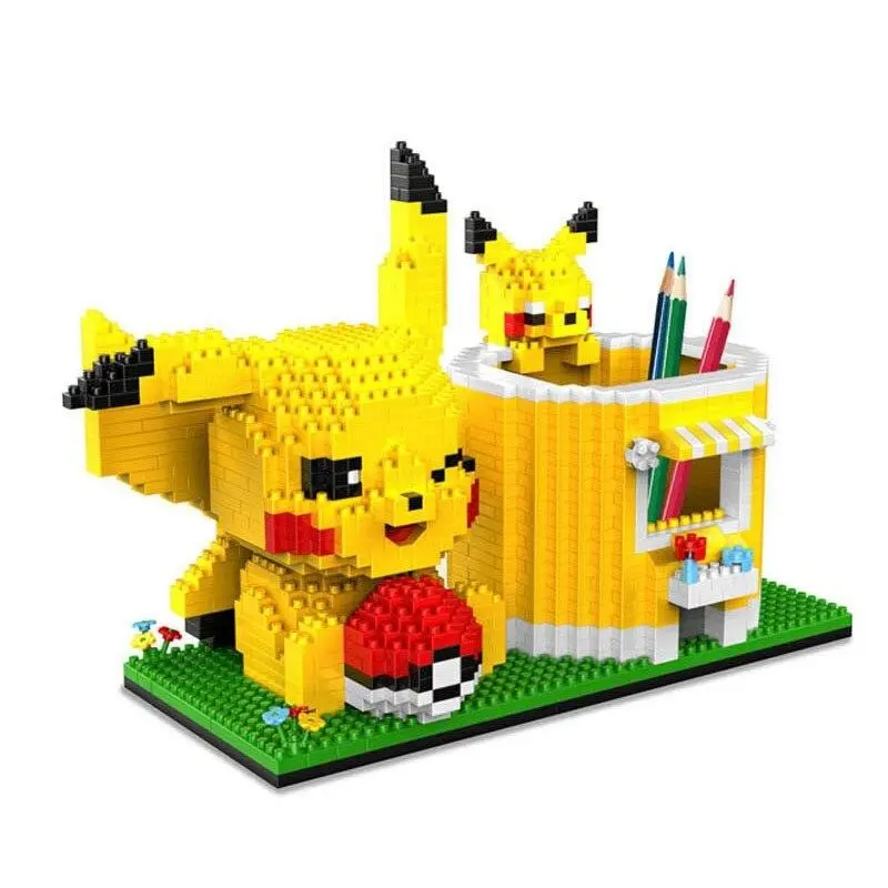 Pokemon Pikachu Baustein Set als Stiftehalter