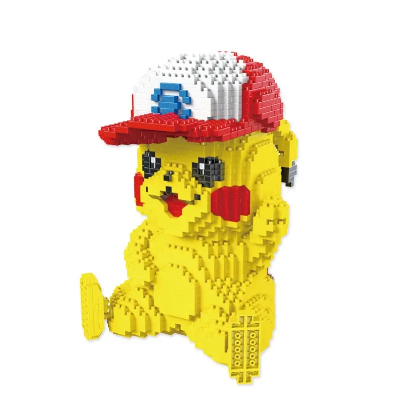 Pokémon Pikachu mit Ash Ketchums Basecap 3D Bausatz, 1931 Bausteine