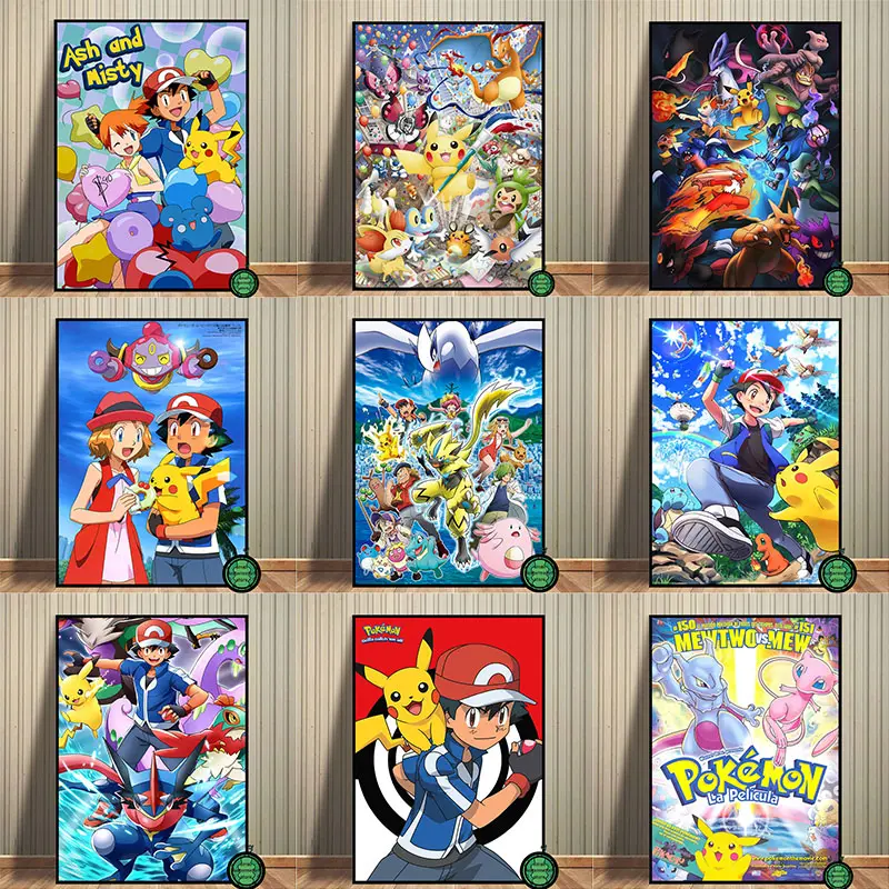 Pokemon Poster Kunstdrucke Ash Ketchum Pikachu Jigglypuff etc.