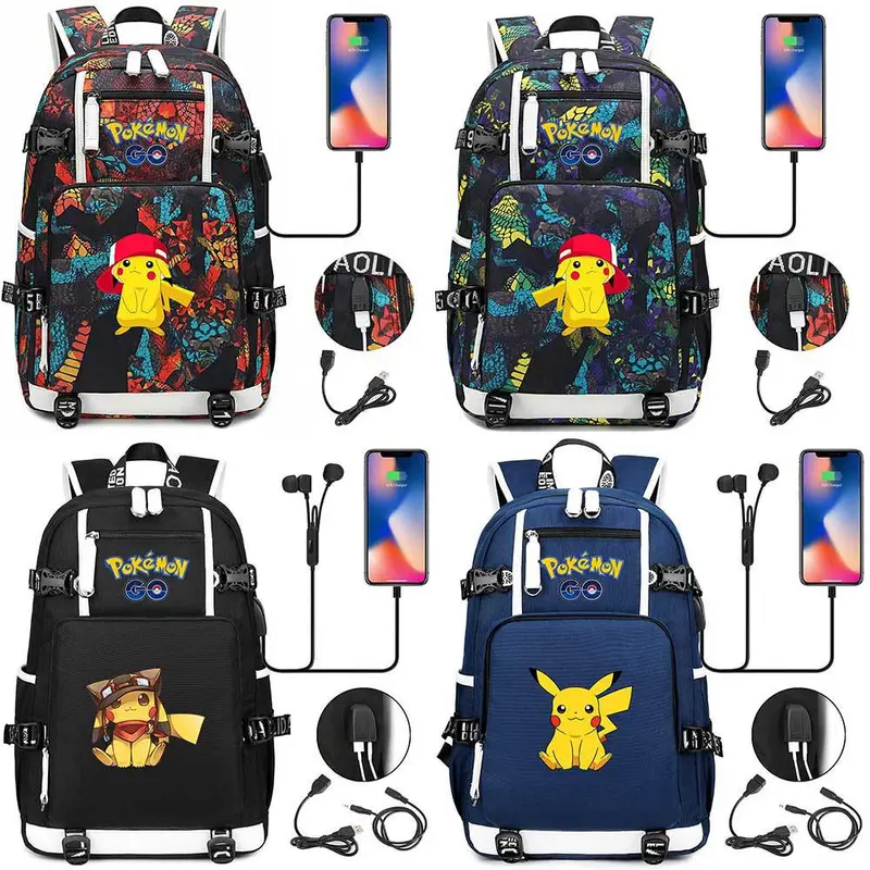 Pokémon Rucksack mit Smartphone Ladefunktion
