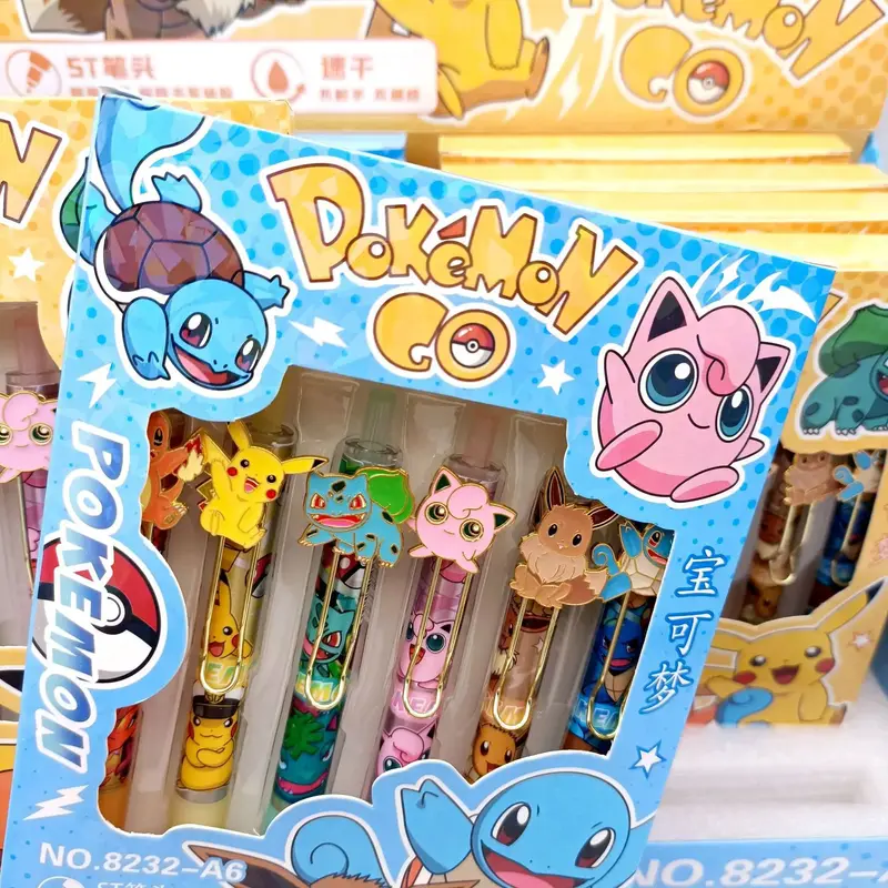 Pokémon Stift Set für die Schule mit Pikachu, Bulbasaur, Evoli u. a.