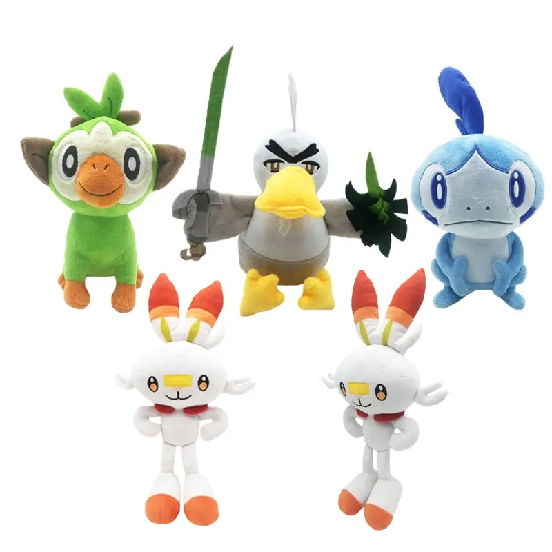 Pokemon Sword und Shield Plüsch Pokemon (Hopplo / Scorbunny, Sobble oder Grookey)