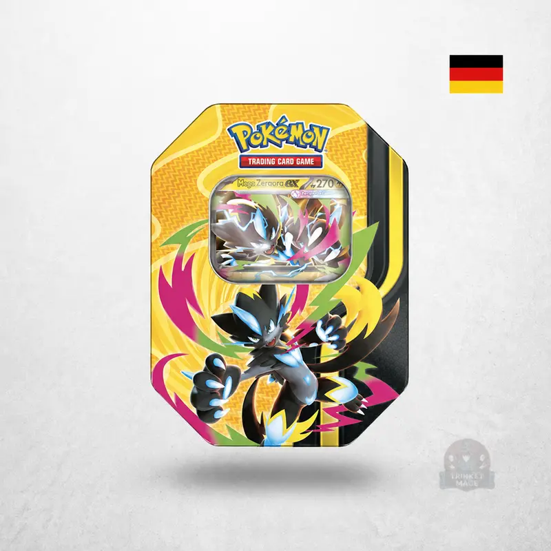 Pokémon Tin-Box Mega-Kräfte – Mega-Zeraora-ex – Deutsch