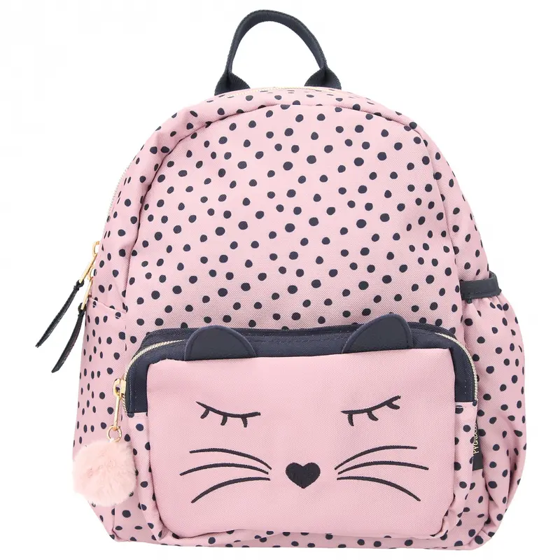 Princess Mimi Rucksack Katze - Rosa mit Bommel-Anhänger