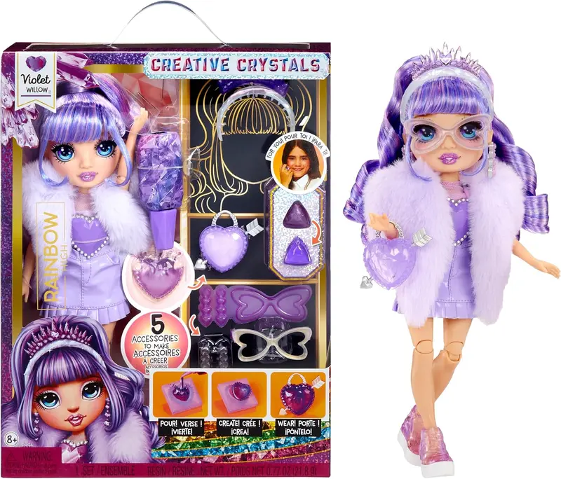 Rainbow High Creative Crystals Violet - Lila Modepuppe 28cm