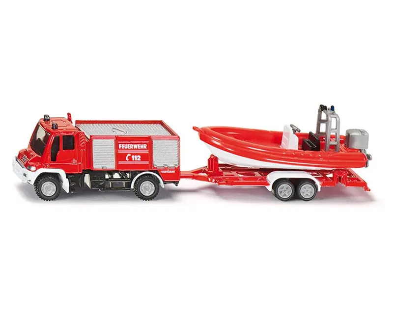 siku Unimog Feuerwehr mit Boot 1