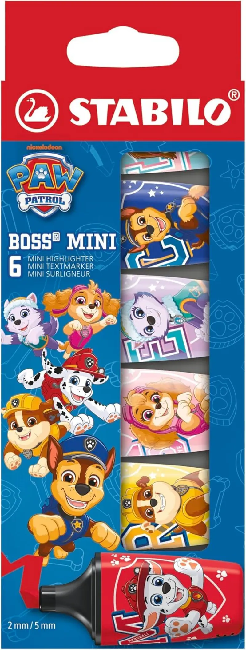 STABILO BOSS MINI PAW Patrol Textmarker, 6er-Set
