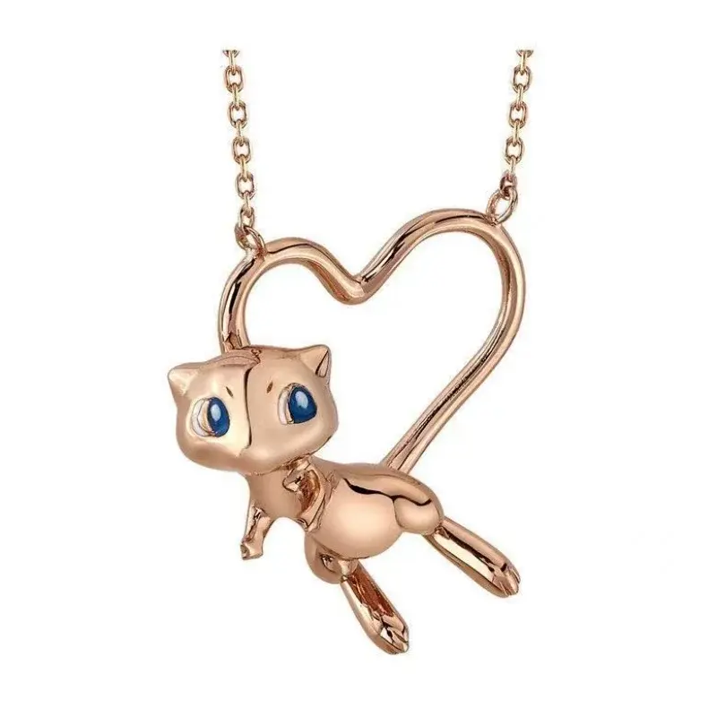 Süße Mew Halskette in Gold oder Rose-Gold