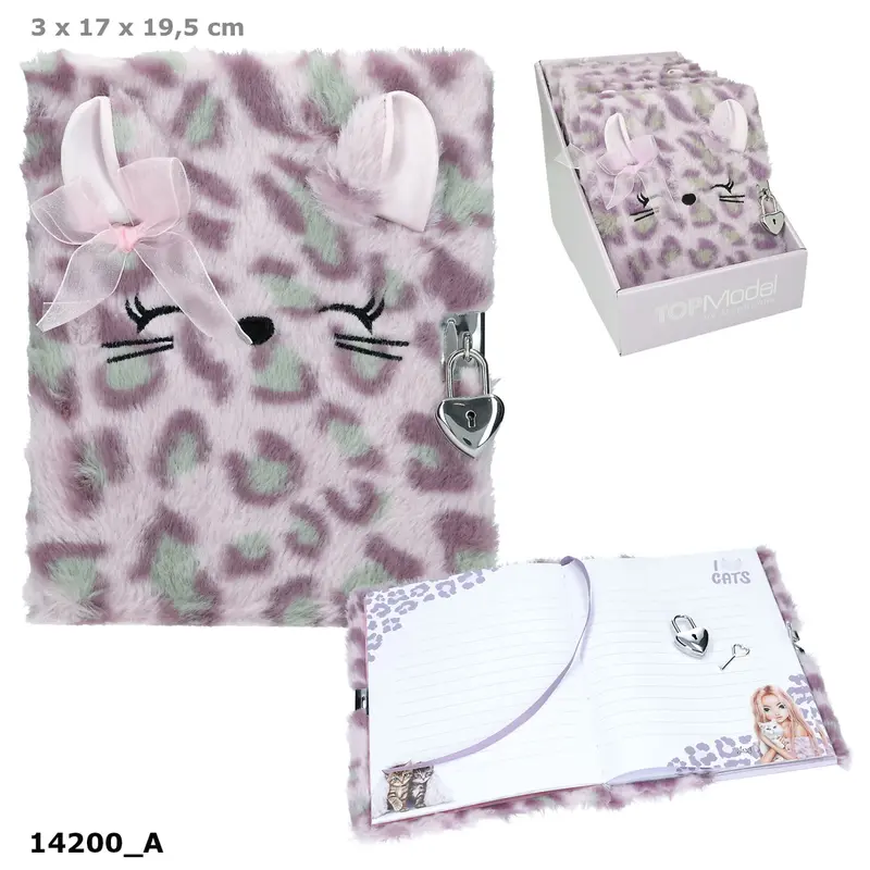 TOPModel COSY CAT Tagebuch mit Schloss Flieder