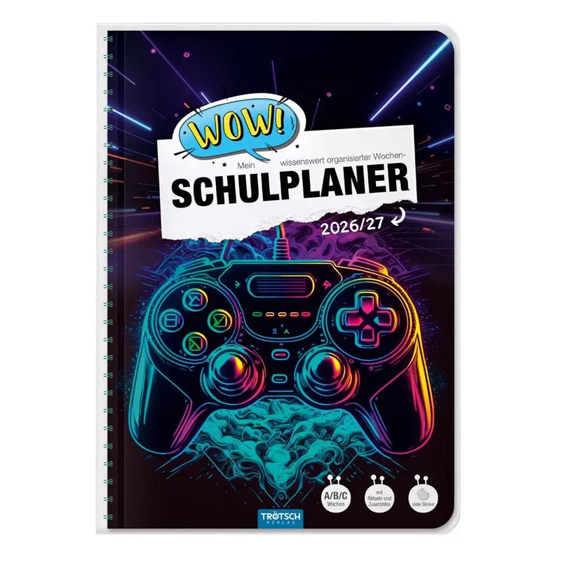 TRÖTSCH Schulplaner WOW! Gaming 2026/27 – Spiralbindung