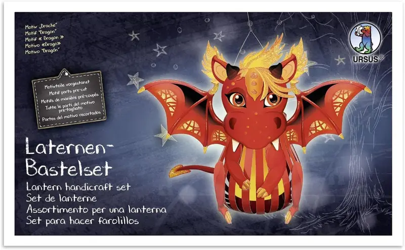 URSUS Laternen Bastelset Roter Drache 3D