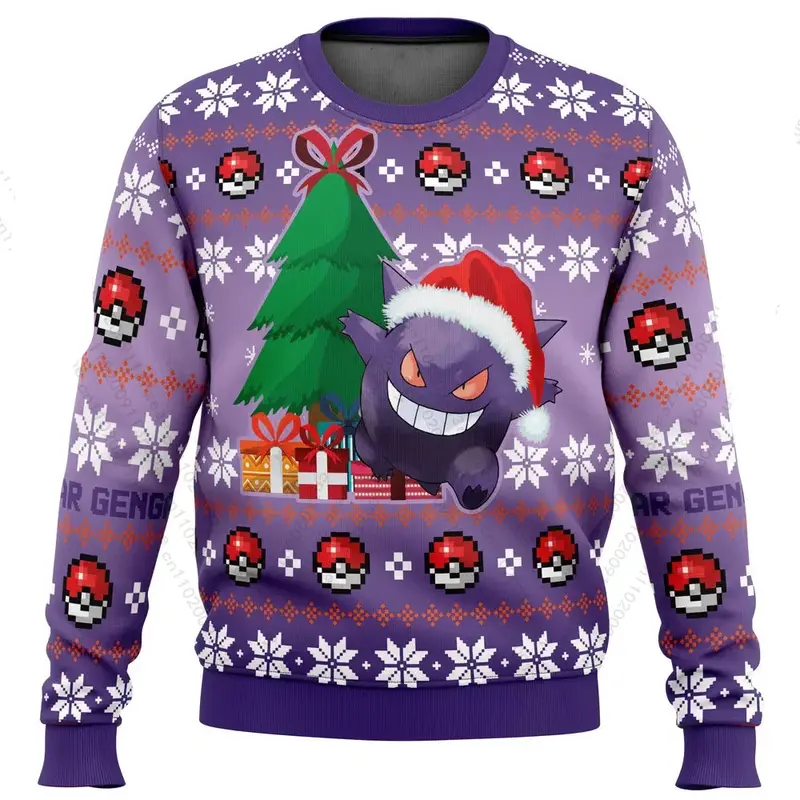 Winterlicher Gengar Weihnachtspullover für Kinder oder Erwachsene