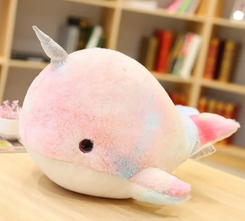 XXL Regenbogen Einhorn Wal - Narwal Kuscheltier (75cm)