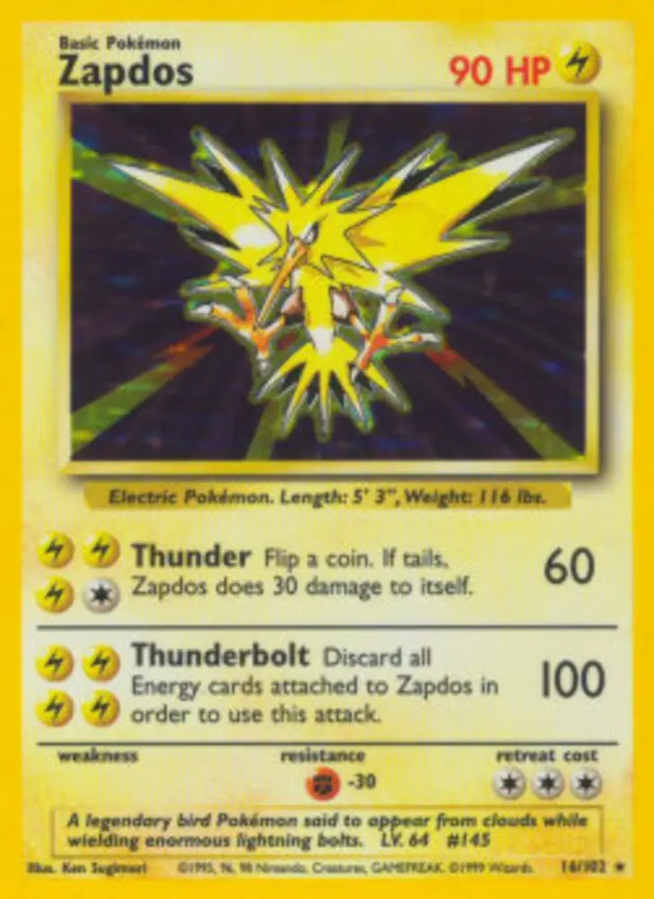 Zapdos BS-16 Holo Rare Englisch